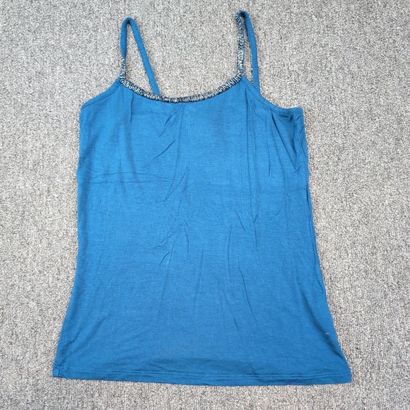 Femme by Tresics Y2K Beaded Camisole Tank Top Small Teal Blue Indie Sleaze Boho — photo 2